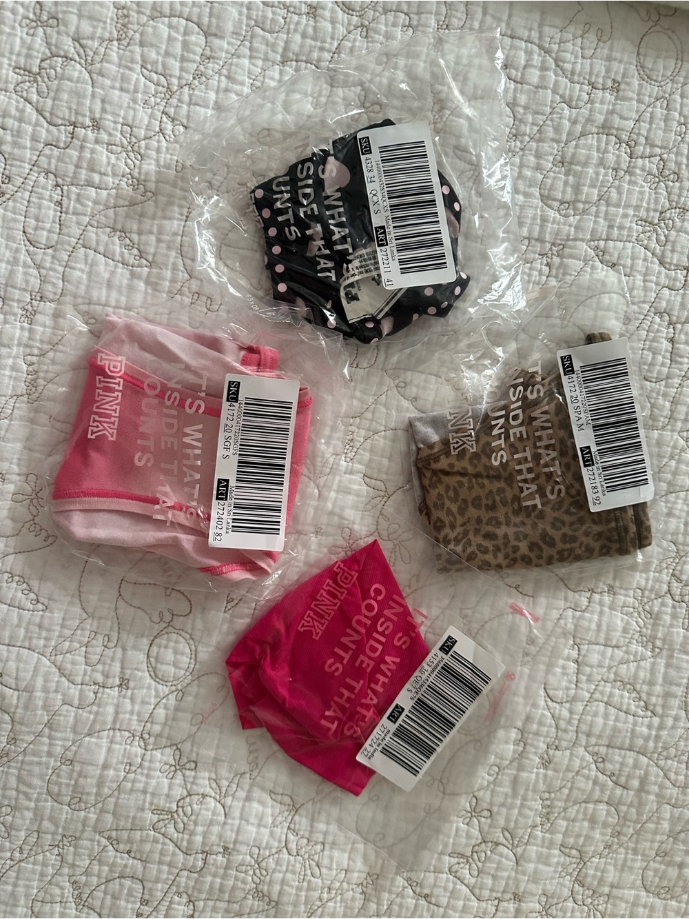 Victoria’s Secret PINK NWT Panties Bundle of 4 (Size Small & Medium)